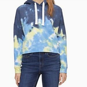 Calvin Klein Tie Dye Relaxed Copped Hoodie